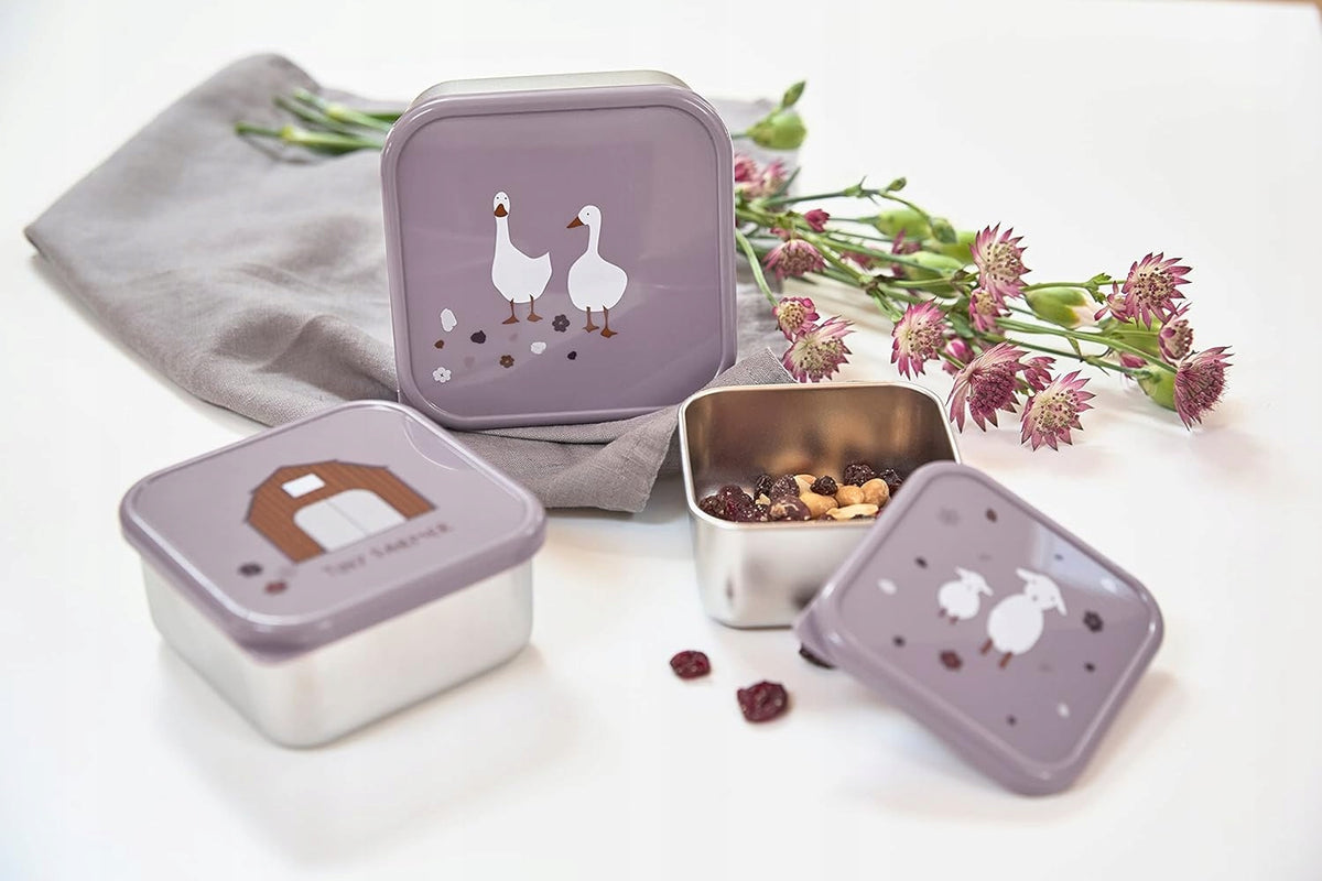 LASSIG Snackbox CUTII DIN OȚEL PENTRU GUSTĂRI x3