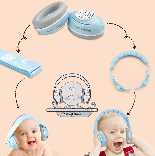LILIAN & GEMA auriculares protectores con cancelación de ruido 25 dB + funda BÚHO 2en1