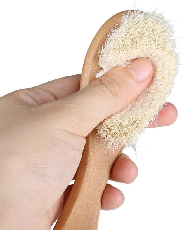 MUMUSUKI brosse à cheveux en bois avec poils de chèvre 0-6 m