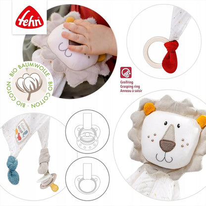 FEHN NATURE katoenen knuffeldeken comforter 28 x 38 cm LEEUW