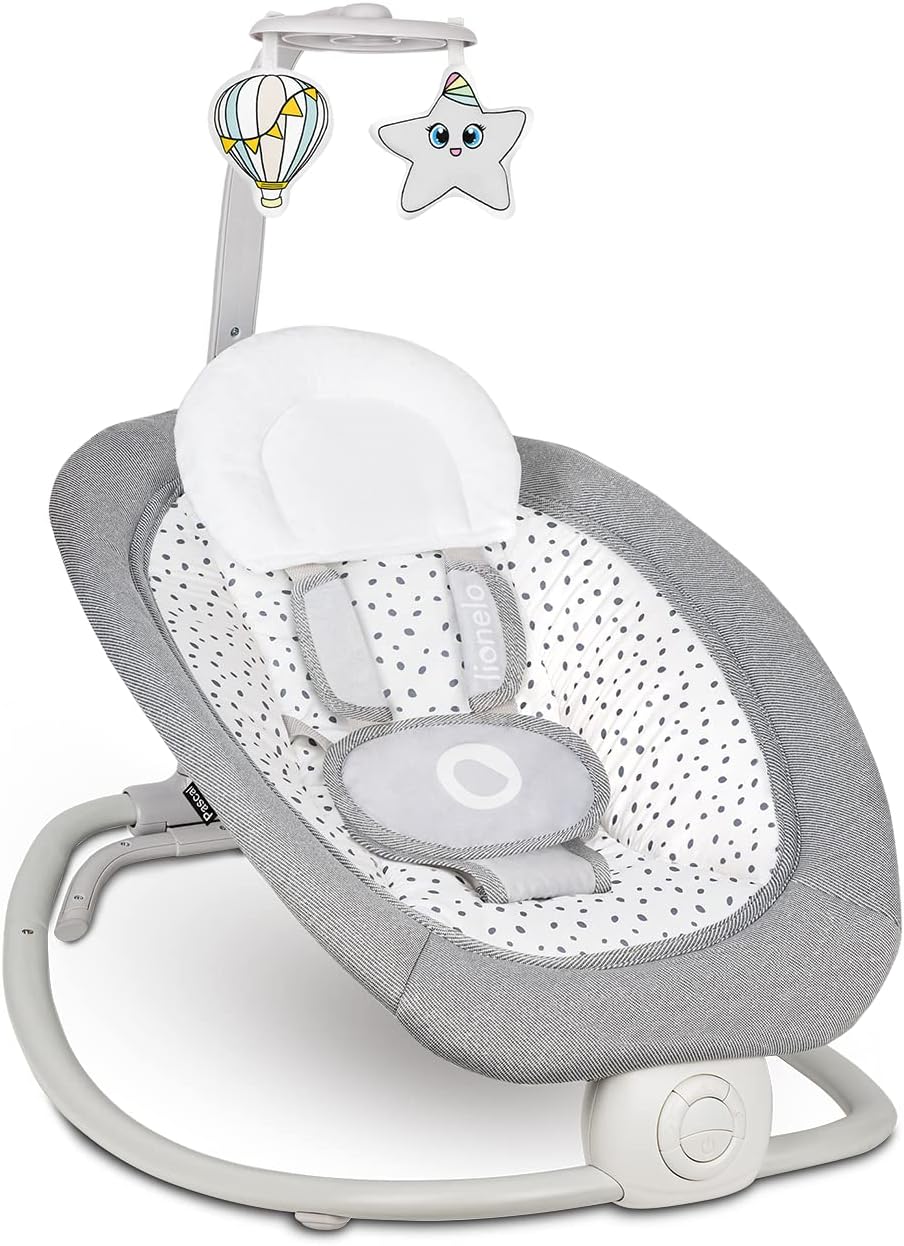LIONELO PASCAL 2w1 sdraietta dondolo fino a 9kg melodie + vibrazioni