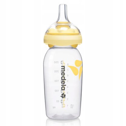 MEDELA butelka 250 ml + smoczek CALMA, żółta butelka z smoczkiem dla dziecka, BPA free