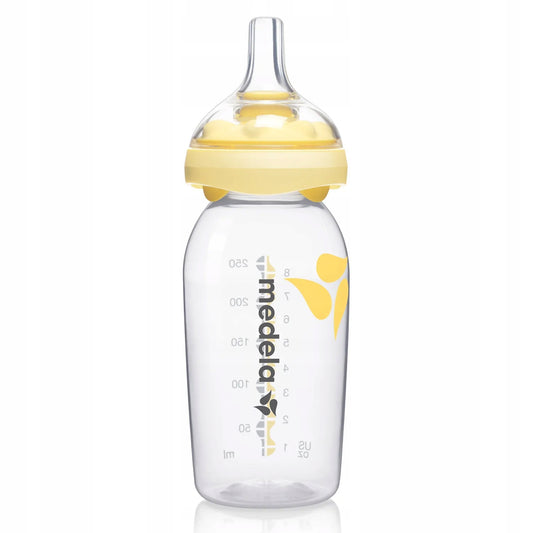 MEDELA butelka 250 ml + smoczek CALMA, żółta butelka z smoczkiem dla dziecka, BPA free