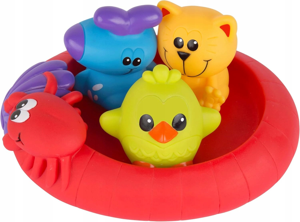PLAYGRO Splash and Float giocattoli da bagno in gomma 6 mesi+ 4 pezzi