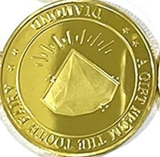 BRADOC Zoubková víla pozlacená kovová mince pod polštář 4 cm DIAMANT