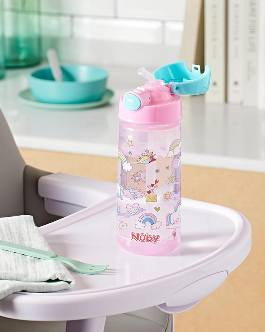 NUBY Straw Cup Tritan биберонова бутилка със сламка 4 л+ 540 ml