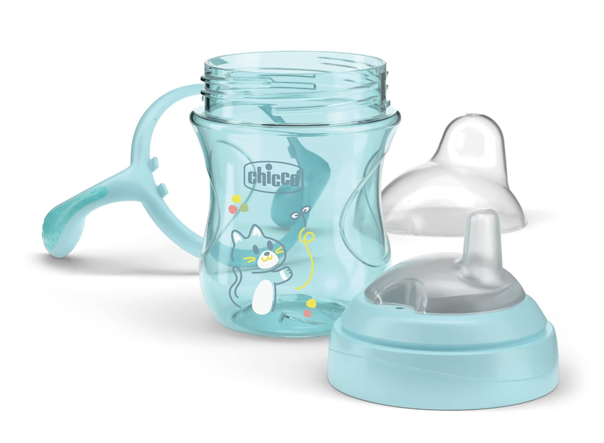 CHICCO Transition Cup непроливаща се чаша с накрайник и дръжки 200 ml 4 м+