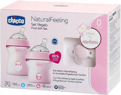 CHICCO set NaturalFeeling biberon 150 250 ml + succhietto 0+