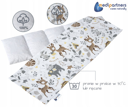 MEDIPARTNERS termofor z pestkami wiśni DUŻY 800g 60x20 cm, bawełniany z motywem zwierząt
