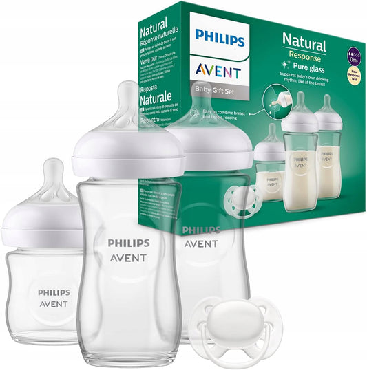 PHILIPS AVENT Natural Response set 3 biberon IN VETRO + succhietto
