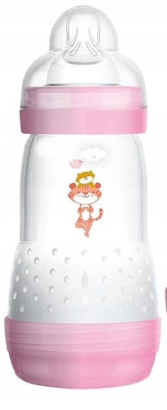 MAM Easy Start butelka antykolkowa 260ml 0m+ różowa butelka antykolkowa dla niemowląt z silikonowym smoczkiem