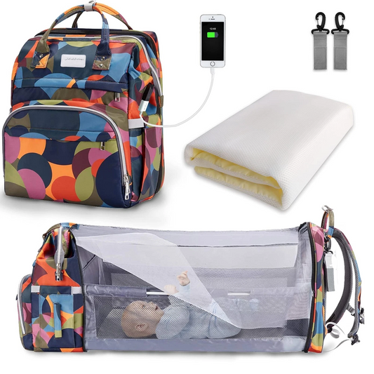 SNDMOR zaino per passeggino con accessori e lettino da viaggio