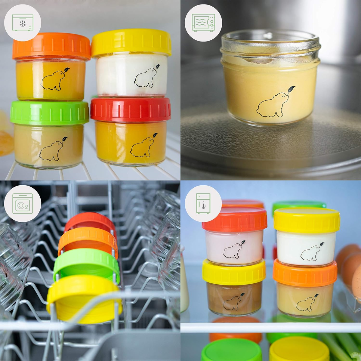 BUDDING BEAR contenitori in vetro barattoli 120 ml x 12