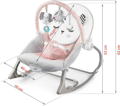 NUKIDO Leagăn cu vibrații până la 18 kg + bară cu jucării