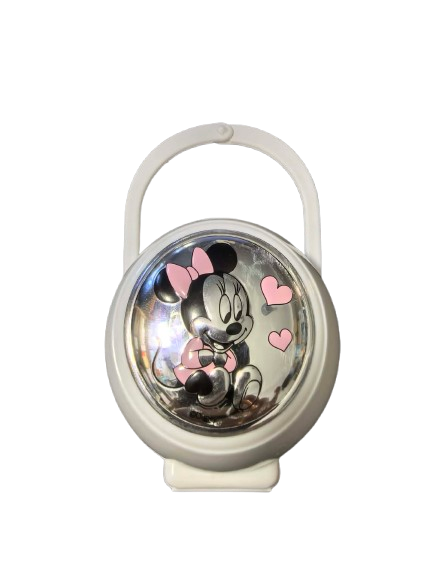 VALENTI DISNEY Minnie porta succhietto + catenella rivestimento PVD (argento)