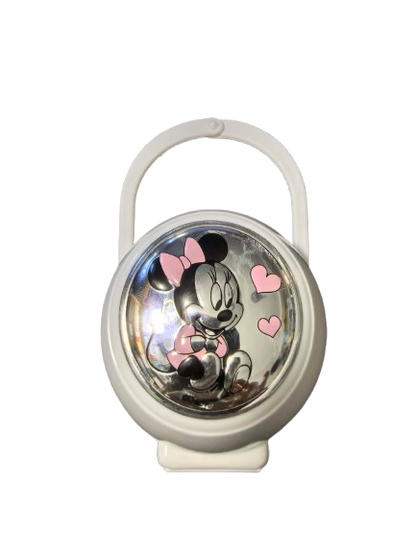 VALENTI DISNEY Minnie porta succhietto + catenella rivestimento PVD (argento)
