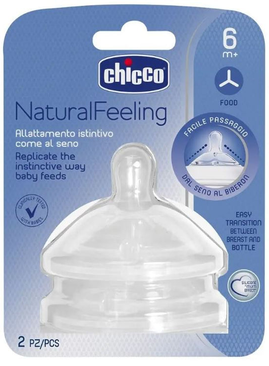 CHICCO θηλή για μπιμπερό NaturalFeeling 6m+