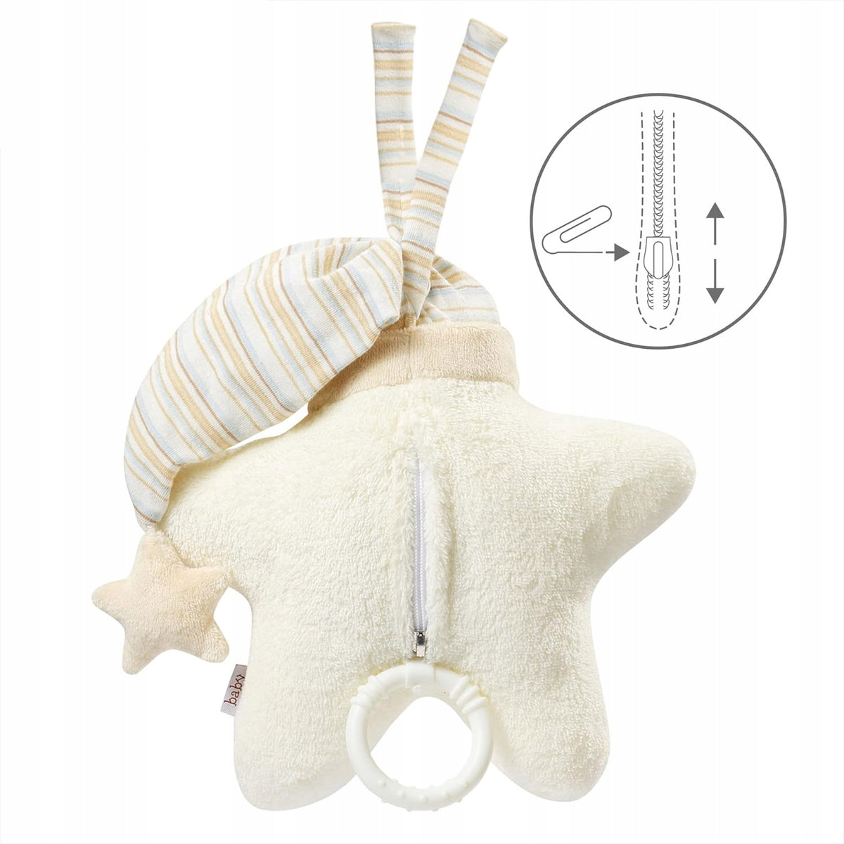 FEHN plysbamse med spilledåse STJERNE 21 x 22 cm