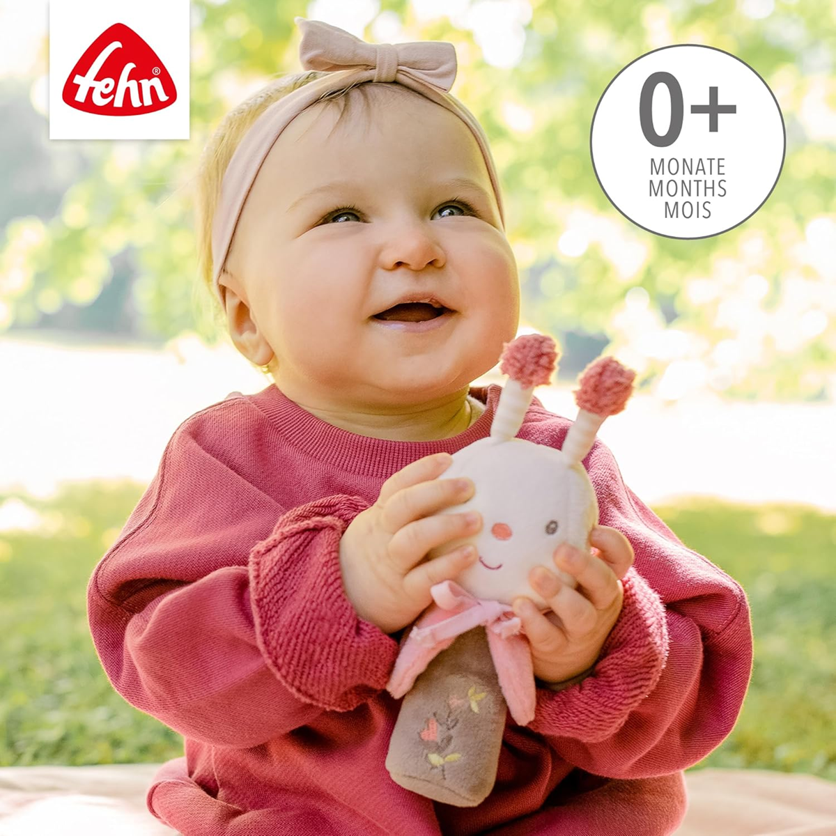FEHN Garden Dreams plyšová hračka s pískatkom 19 cm VČELA