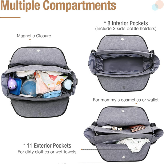 LEKEBABY borsa per passeggino + materassino per il cambio