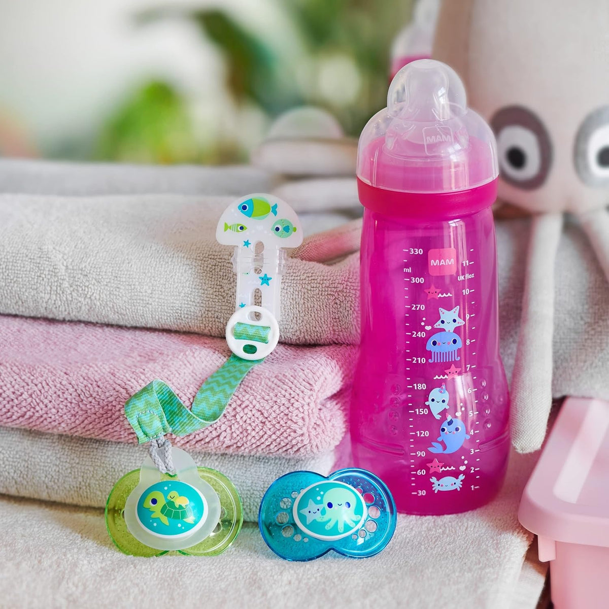 MAM Easy Active μπιμπερό 330 ml 4 m+ θηλή 3 ΘΑΛΑΣΣΙΑ ΠΛΑΣΜΑΤΑ