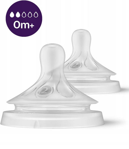 PHILIPS AVENT Natural RESPONSE биберони за шишета 0 месеца+ x2