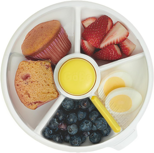 GOBE Snack Spinner drehbarer Snackbehälter, 5 Fächer, 5,5 x 16 cm