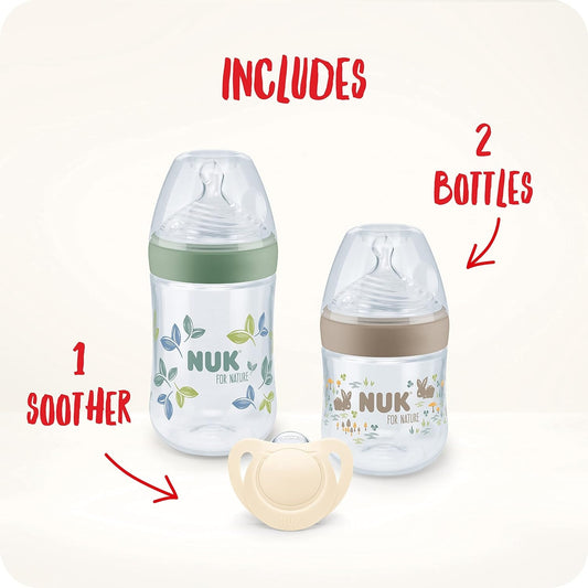 NUK for Nature 2 db-os cumisüveg szett + cumi hőmérséklet-ellenőrzéssel