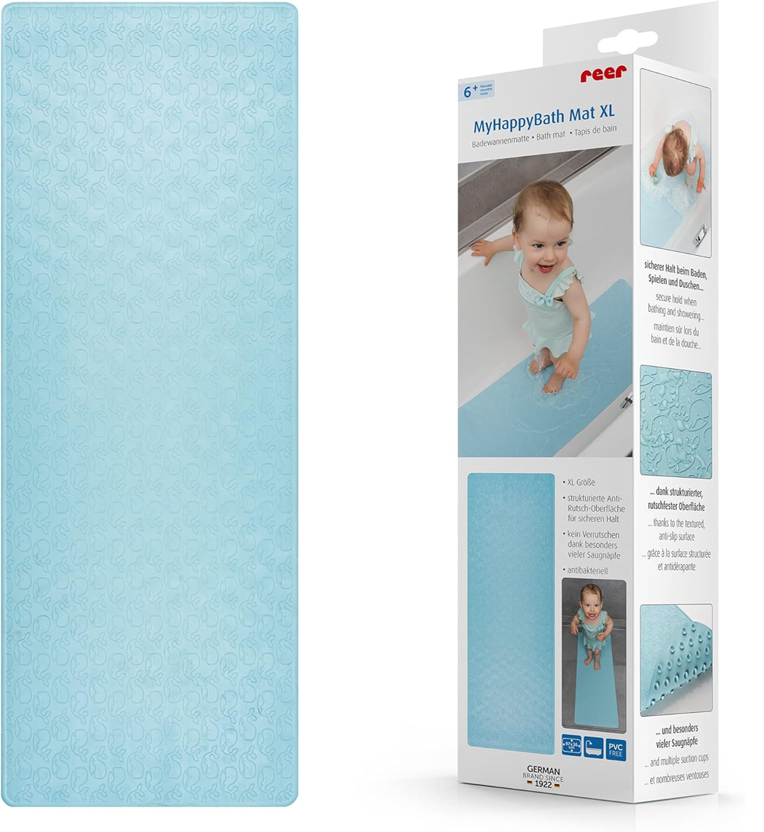 REER MyHappyBath XXL tapete antiderrapante para banheira e duche 36x97 cm