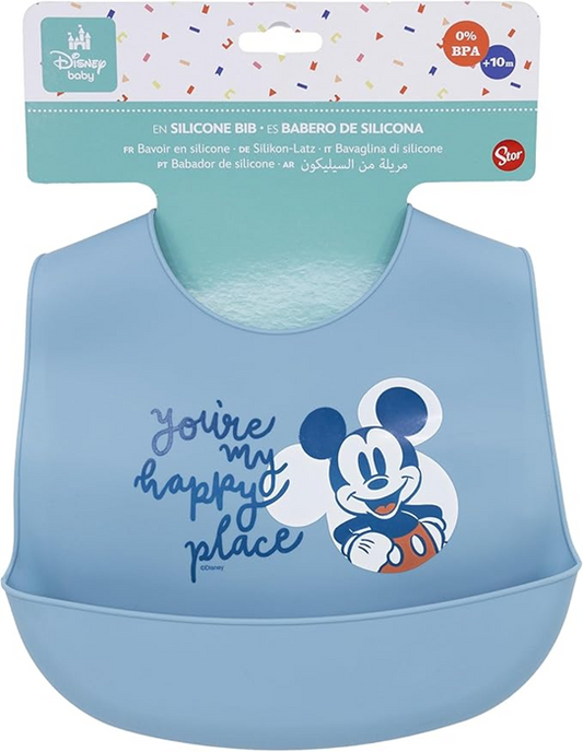 STOR babete de silicone com bolso MICKEY MOUSE