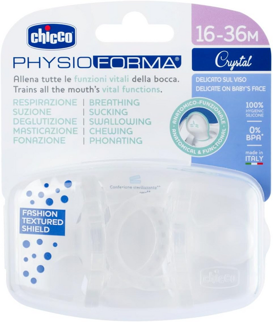 CHICCO PhysioForma Crystal soothing silicone pacifiers x2