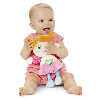CHICCO plišasta lutka Emily za crkljanje z ropotuljico v trebuščku 26 cm