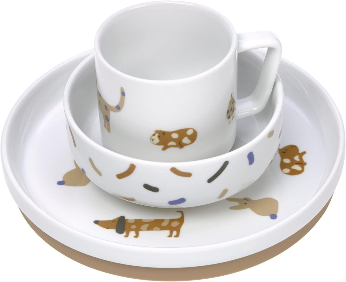 LASSIG Little Mateys set di stoviglie in porcellana 3 pezzi.