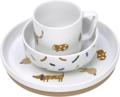 LASSIG Little Mateys set di stoviglie in porcellana 3 pezzi.