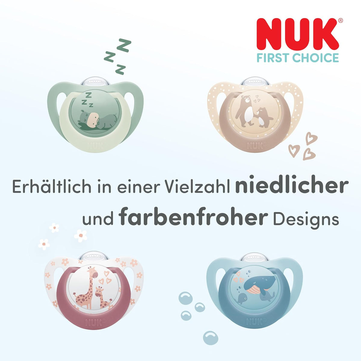 NUK First Choice силиконов успокояващ биберон x2 0-6m