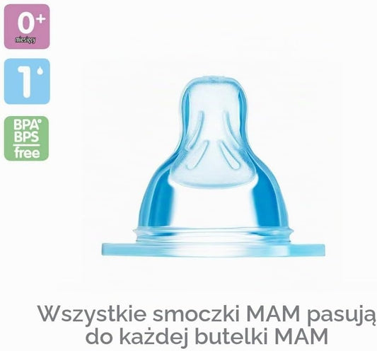 MAM SkinSoft – grafika silikonowego smoczka w rozmiarze 1