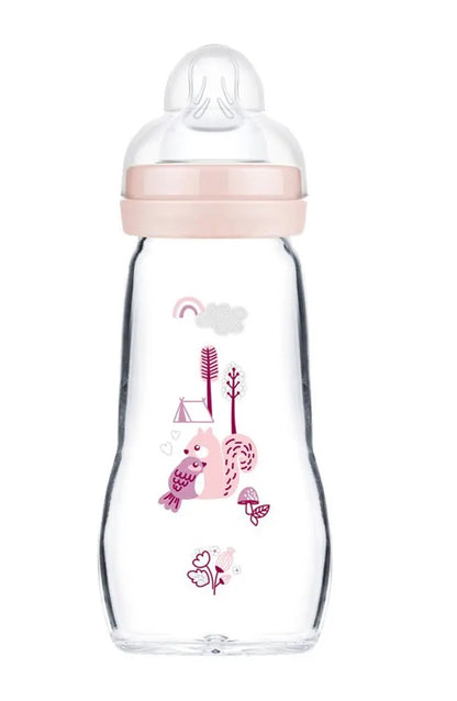 MAM Feel Good biberão de vidro 260 ml 2 m+ tetina 2 FLORESTA