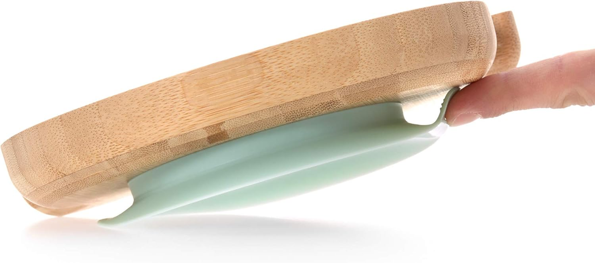LASSIG piatto in bambù con ventosa 10 x 18,5 cm CANE