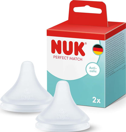 NUK Perfect Match smoczek M średni przepływ 3 m+ x2, antykolkowy zestaw 2 szt. do karmienia dziecka