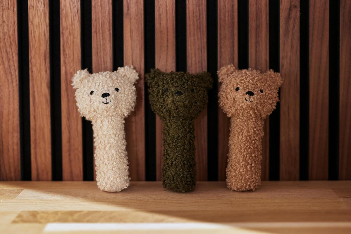 JOLLEIN Teddy bézs mackócsörgő