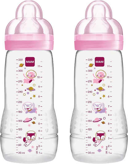 MAM Easy Active lot de biberons 330 ml dès 4 mois, tétine 2 COSMOS