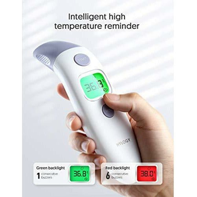HYLOGY berøringsfrit 4-i-1-termometer til pande, øre, rum og mad + etui