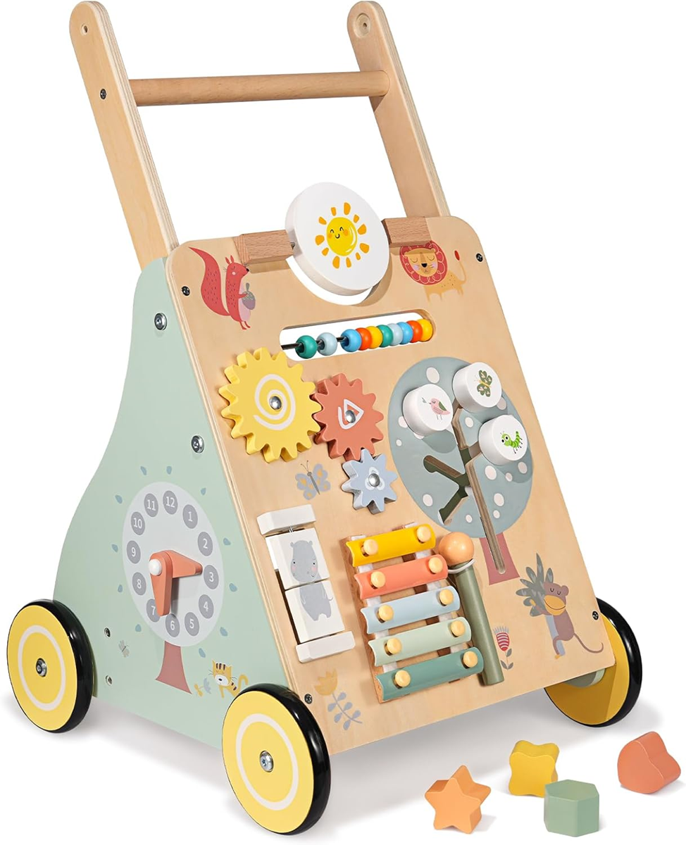 HENGBO chariot en bois multifonction sur roues en caoutchouc 37 x 56 cm 0 +