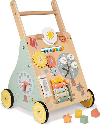HENGBO chariot en bois multifonction sur roues en caoutchouc 37 x 56 cm 0 +
