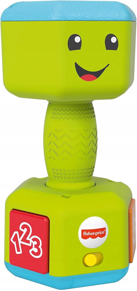 FISHER-PRICE interaktive Hantel Rassel Geräusche Licht DEUTSCH