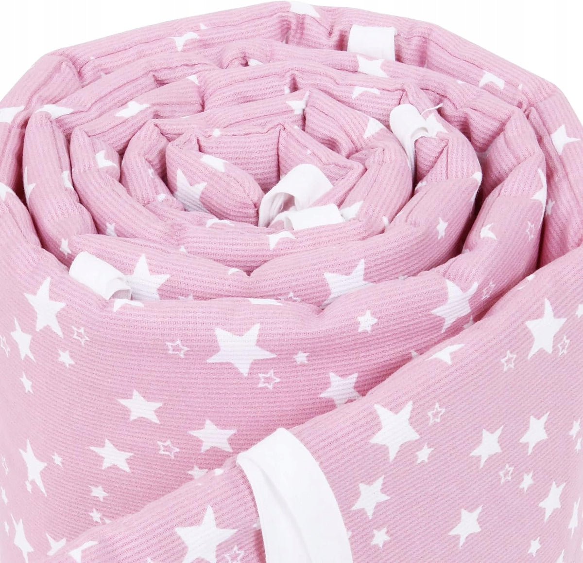 BABYBAY ochraniacz do łóżeczka 168x24cm różowy z gwiazdkami, przewiewna siatka ochronna do łóżka niemowlęcia