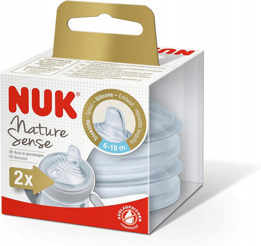 NUK Nature Sense smoczek do butelki x2 6-18msc silikonowy, antykolkowy smoczek do karmienia niemowląt