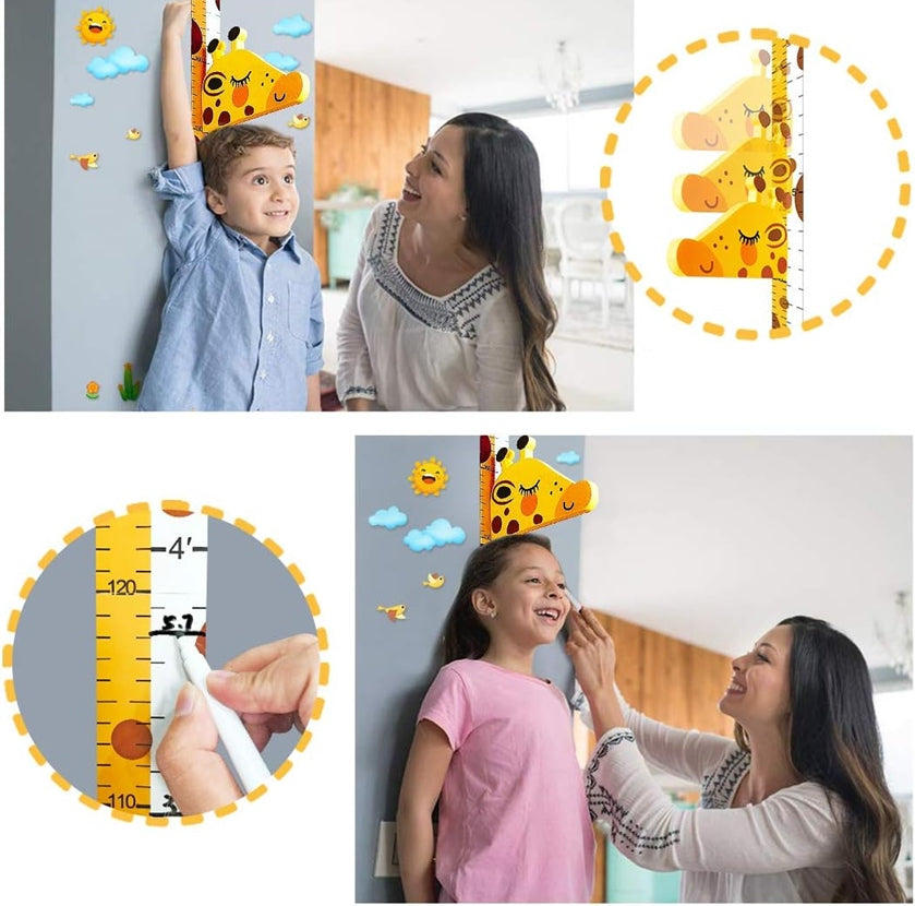 DUOUPA toise avec tête de GIRAFE mobile 180 cm + stickers muraux