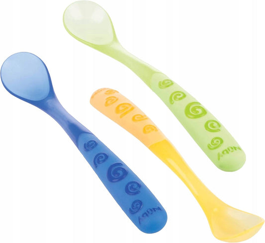 NUBY Löffel mit weicher Spitze und langem Griff 6 m+ 3 Stück