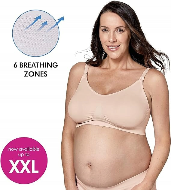 MEDELA KEEP COOL ULTRA biustonosz do karmienia + wkładki M, bezszwowy beżowy stanik dla mamy